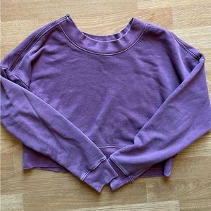 Free People FP movement Plum / Purple Crop sweatshirt with shoulder zipper XS